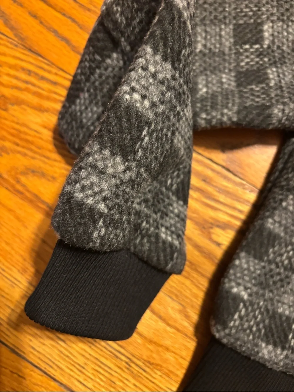 bagatelle Gray Plaid Bomber Jacket with Black Trim